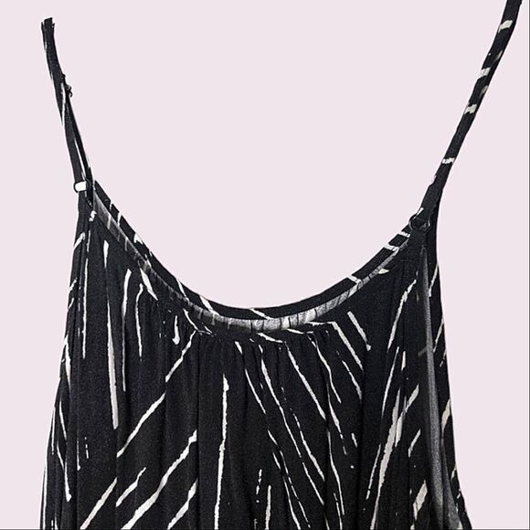 Merona Black & White Scoop Neck Spaghetti Strap Maxi Dress size M - Picture 2 of 6
